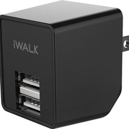 Ilc Replacement For IWALK DUAL USB WALL CHARGER BLACK WW-S4UE-9